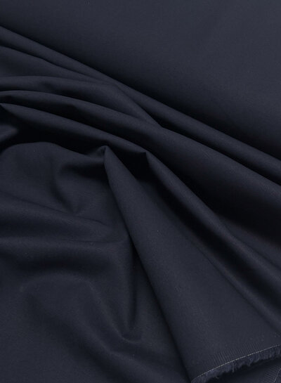Madeline marineblauw katoen gabardine - vast en stevig geweven - trenchcoat stof (niet waterproof)