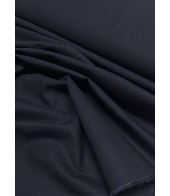 marineblauw katoen gabardine - vast en stevig geweven - trenchcoat stof (niet waterproof)
