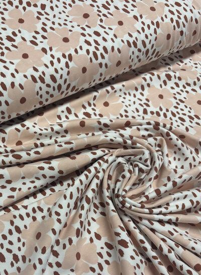 Madeline Flowerpower - tricot - zachtroze en roest