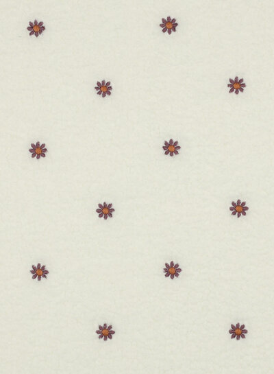 Madeline ecru teddy embroidery flowers - prachtige sherpa
