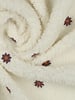 Madeline ecru teddy embroidery flowers - prachtige sherpa
