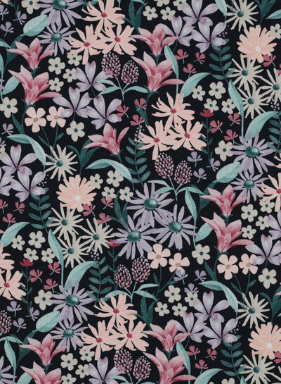 Flower Breeze - Navy Blue - Jersey