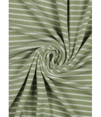 Madeline mint/ecru sponge with stripes - stretch terry cloth