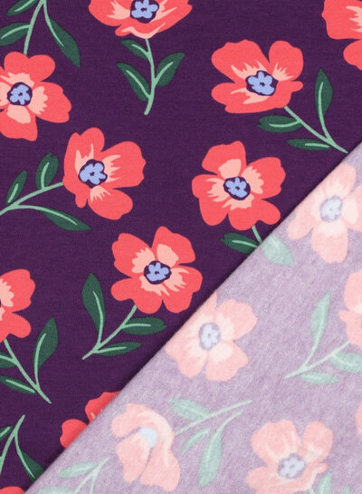 koraal bloemen - bordeaux - hele zachte sweater