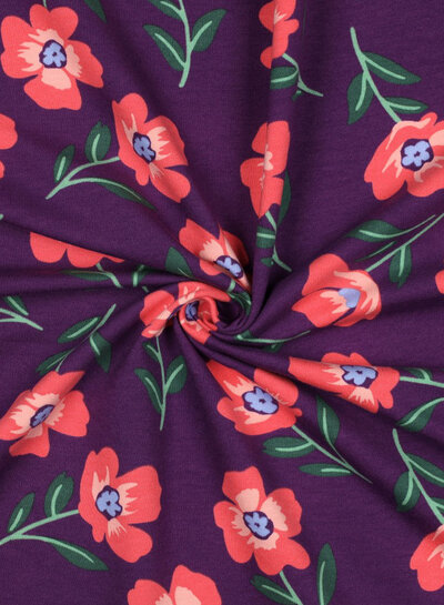 koraal bloemen - bordeaux - hele zachte sweater