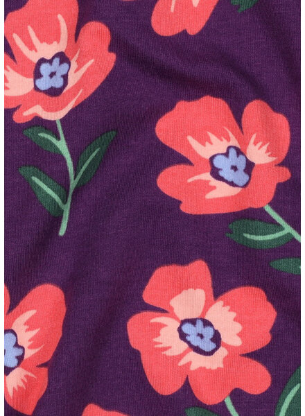 coral flowers - burgundy - very soft sweater