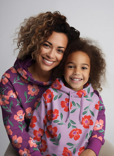 koraal bloemen - bordeaux - hele zachte sweater