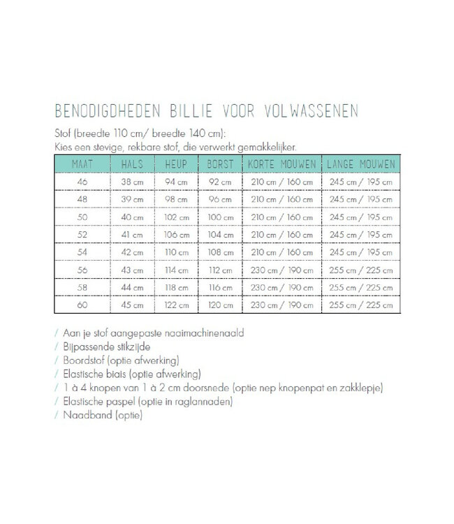 Zonen09 Billie t-shirt volwassenen - PDF patroon