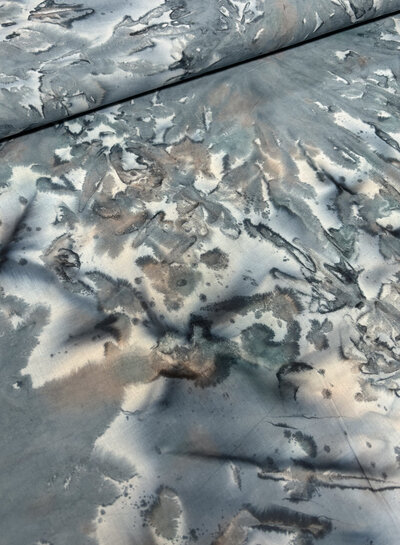 Chandra - zacht turquoise - batik katoenvoile