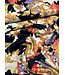 marine peach bloemen - satijn viscose