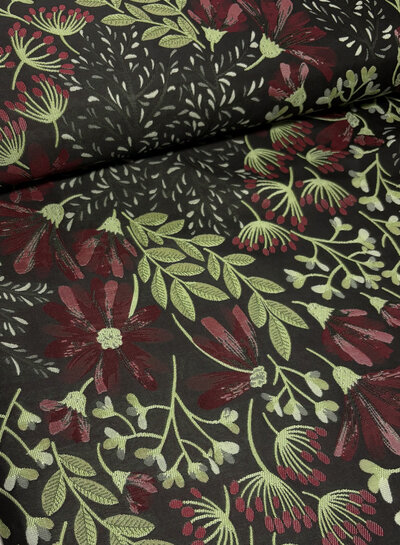 Dandelions black - woven jacquard