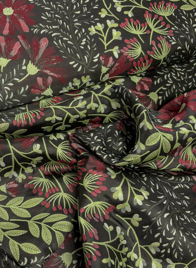 Dandelions black - woven jacquard