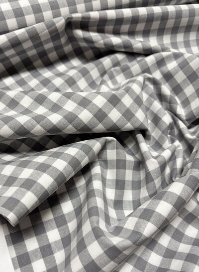 Madeline vichy check grey - soft cotton