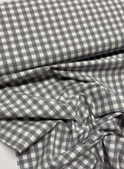 Madeline vichy check grey - soft cotton