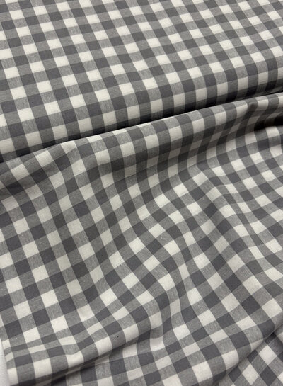 Madeline vichy ruitje grijs  - zacht katoentje