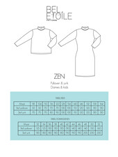Bel'Etoile Zen dress/trui - dames en kinderen - papieren patroon