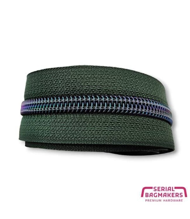 ZipperZoo sage green - spiraalrits 1 met #5