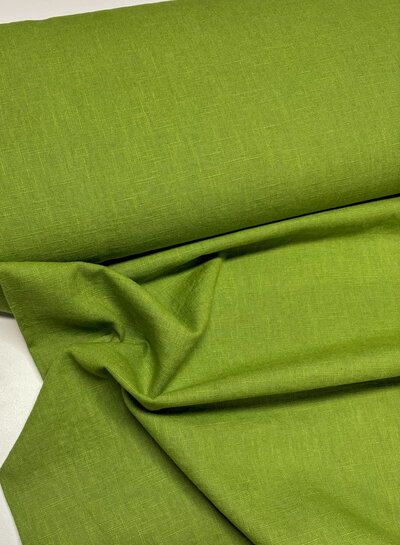 100% washed linen fresh green