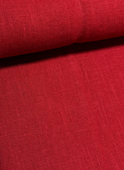 100% washed linen wine red