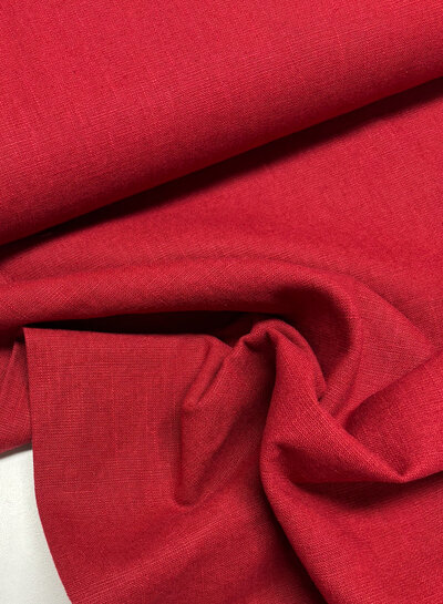 100% washed linen wine red