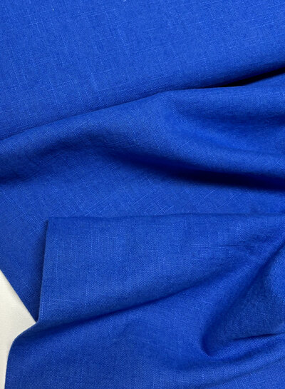 100% washed linnen - kobaltblauw