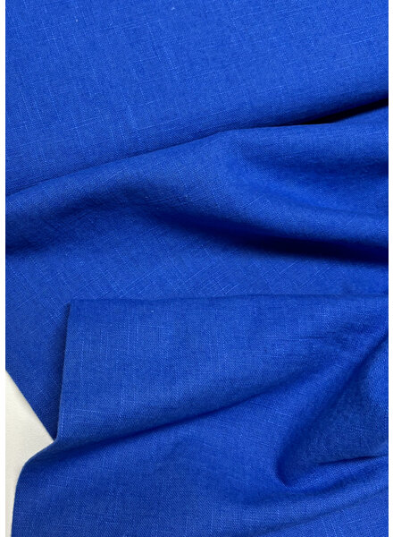 100% washed linnen - kobaltblauw