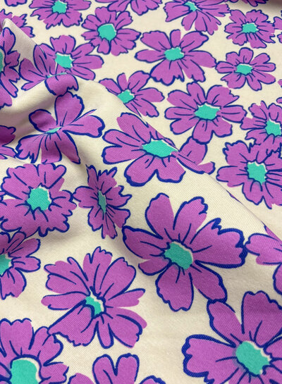 Madeline purple flowers - thick jogging