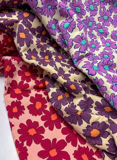 Madeline purple flowers - thick jogging