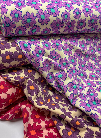 Madeline purple flowers - thick jogging