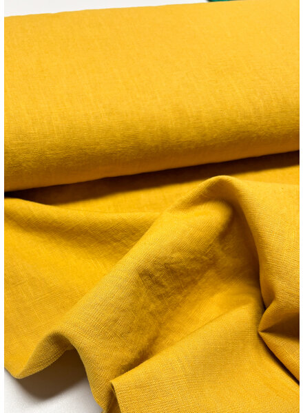 100% washed linen ochre