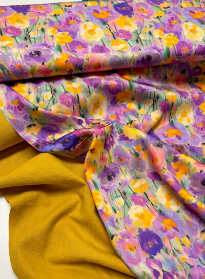 100% washed linnen oker