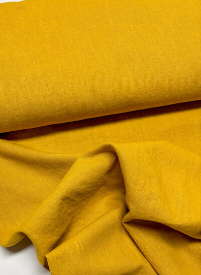 100% washed linen ochre