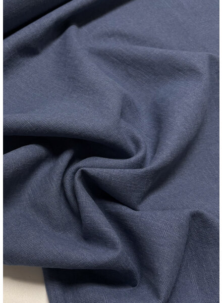 M. 100% washed linen denim blue