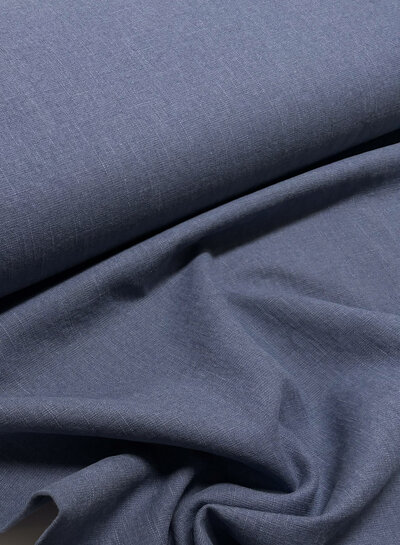 100% washed linnen jeansblauw