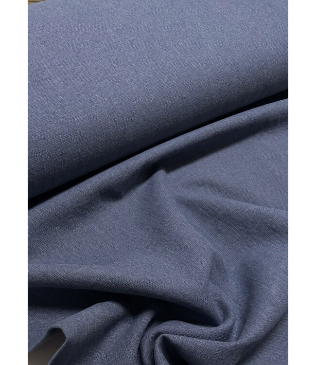 100% washed linnen jeansblauw