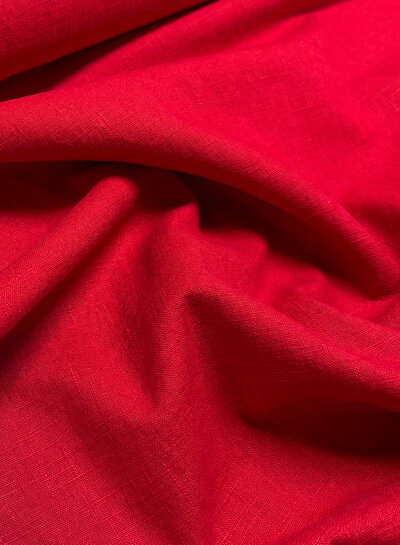 100% washed linnen rood