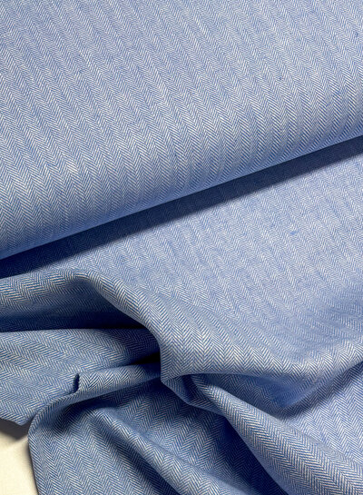 Madeline hemels blauw chevron - linnen chambray