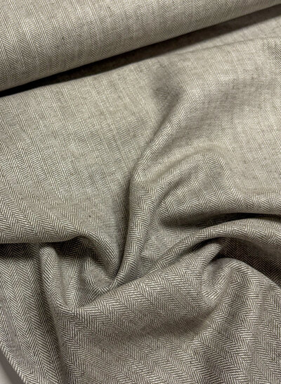Madeline very light khaki chevron - linen chambray