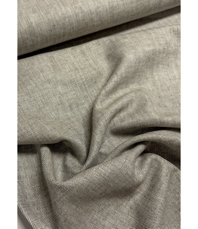 Madeline heel licht khaki chevron - linnen chambray