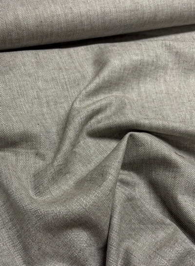 Madeline very light khaki chevron - linen chambray