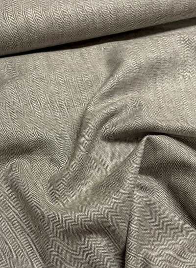 Madeline very light khaki chevron - linen chambray