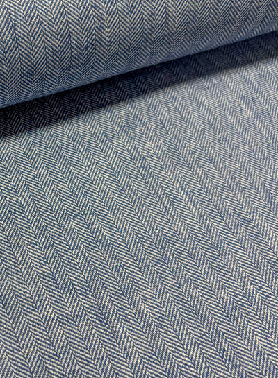 Madeline jeansblauw chevron - linnen chambray