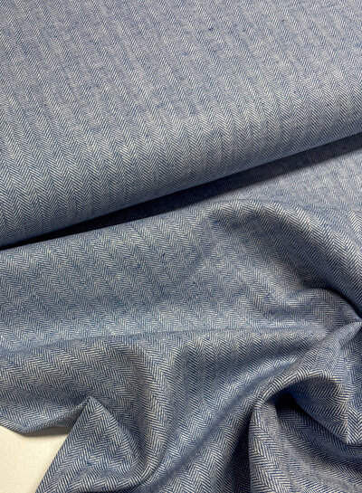 Madeline jeansblauw chevron - linnen chambray