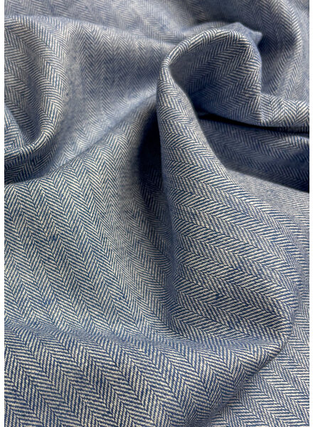 Madeline jeansblauw chevron - linnen chambray