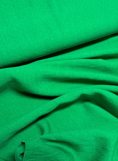 A la Ville green - beautifully woven linen look rayon