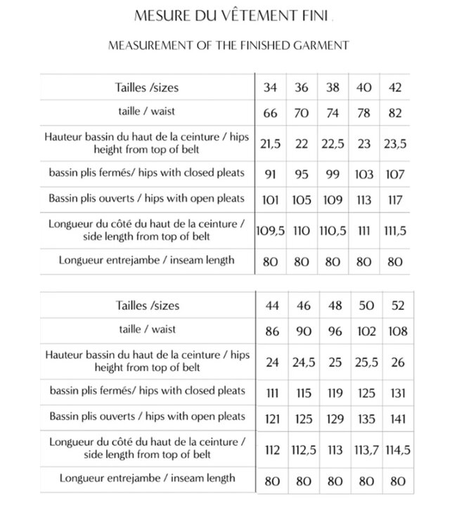 Maison Fauve Le Pantalon BROOKLYN - naaipatroon - Engels en franse instructies