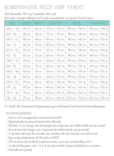 Zonen09 Rocco teens - sweater - sweatpants - bomber - PDF patroon