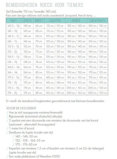 Zonen09 Rocco hoodie teens - PDF patroon