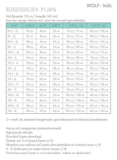 Zonen09 Wolf onesie en cape kids - PDF patroon