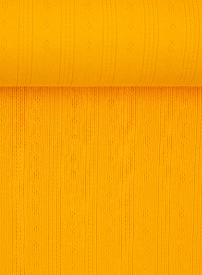 Swafing sunflower yellow - openwork pointelle jersey